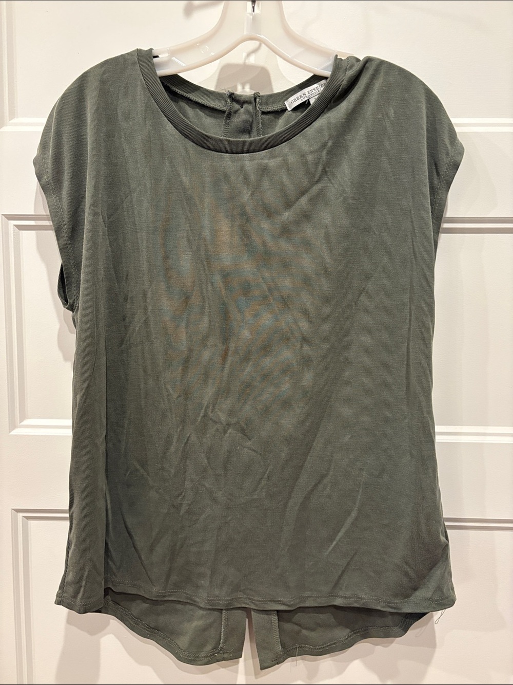 Green Envelope Olive Green Sleeveless Tank Top